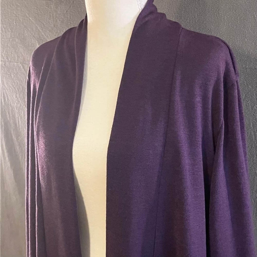 NWT Western Connection Women's XL Purple Open Front Cardigan Draped Knit Wrap